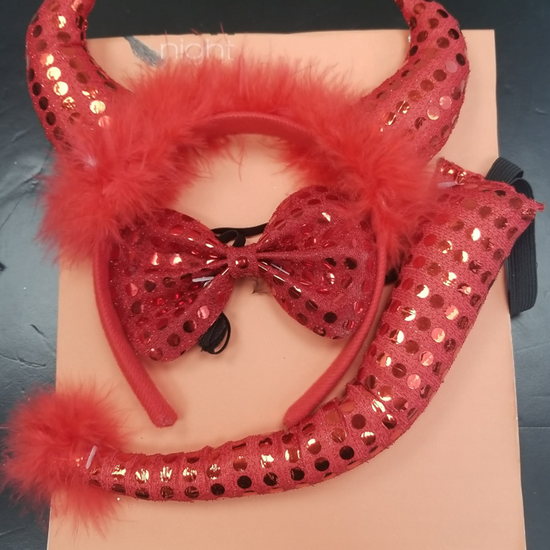 Sequin Devil Accessory Kit Costume Party Supplies Gifts, Toys