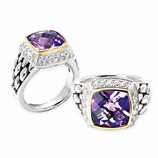 Silver Ring with 18K Gold | Jewellery & Watch