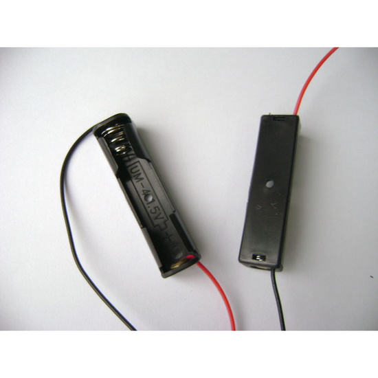 Single AAA Cell (UM4) LR03 R03 1.5V Plastic Battery Holder With Lead