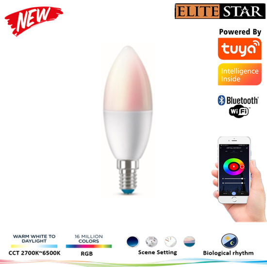 Tuya Smart Wifi LED Bulb E14 Candle Light RGBCW