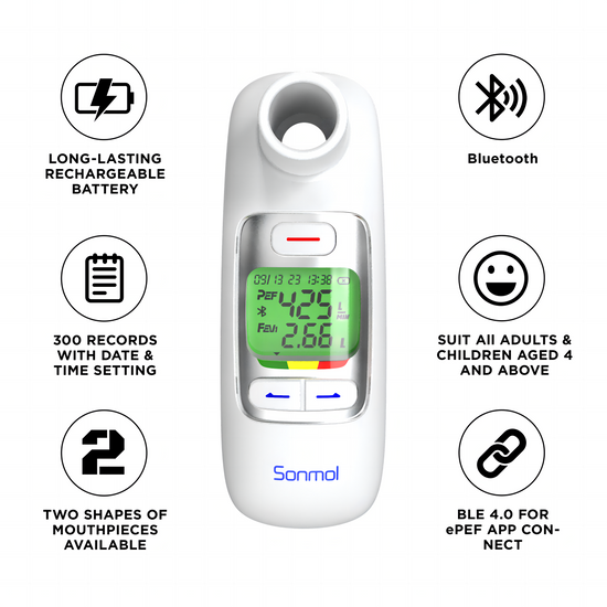 Sonmol Electronic digital peak flow meter digital spirometer Asthma and