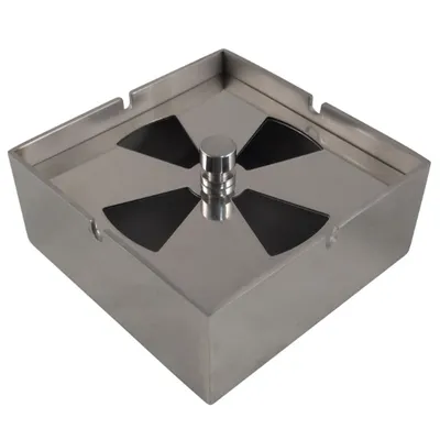 Stainless Steel Anti Fall Square Revolving Ashtray