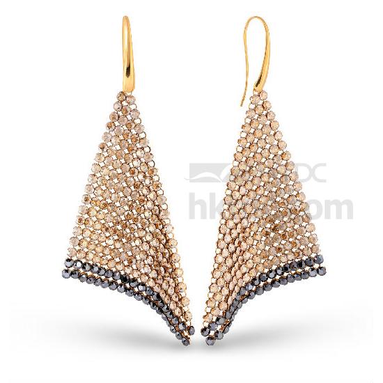 Crystal mesh fashion earrings