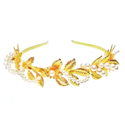 Swarovski Pearl Golden Headpiece