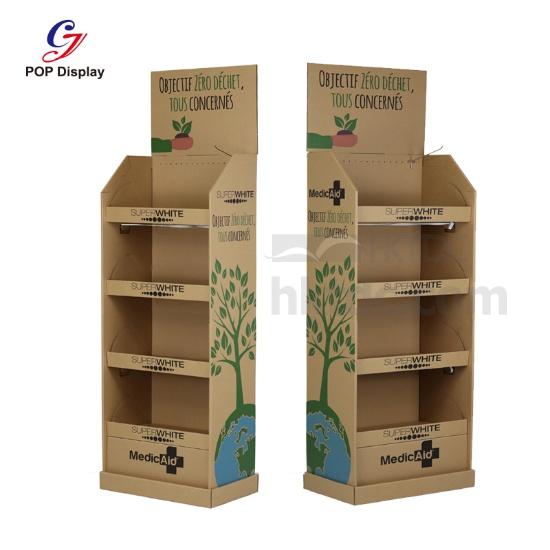 Temporary Kraft Paper Display Stand Unit For Products Promotion
