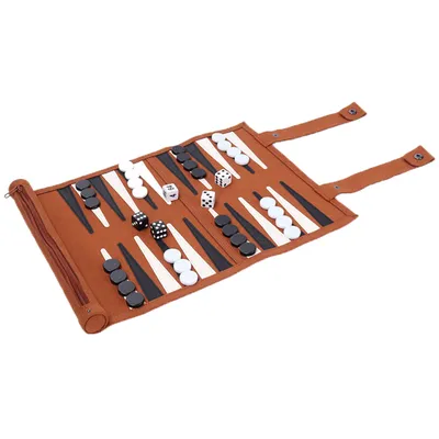 Travel-sized Roll Up Backgammon Set