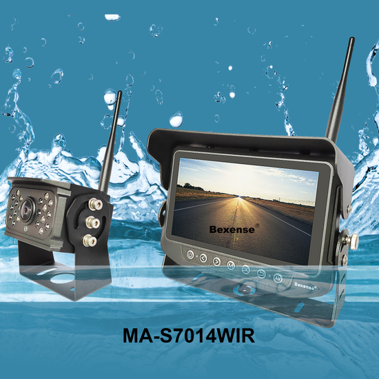 Truck Marine Forklift Reverse Aid Rear View Safety IP69K 7Inch Wireless Quad Monitor