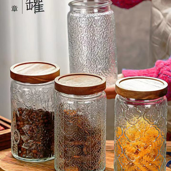 URBAN GREEN Glass Canisters Jar With Airtight Bamboo Lids Urban