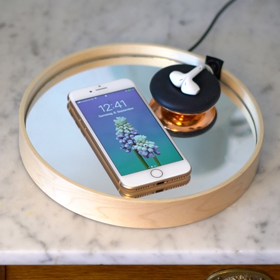 VALET Maple Desktop Organizer and Wireless Charging Station