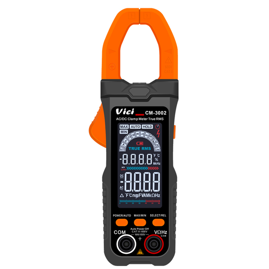 Vici CM-3002 Large Color Display Auto Intelligent AC DC Clamp ...