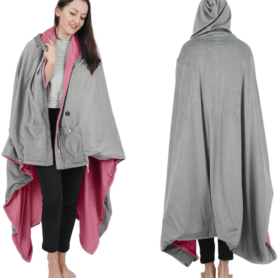 Wearable Electric Blanket Cordless Rechargeable Heated Shawl Blanket