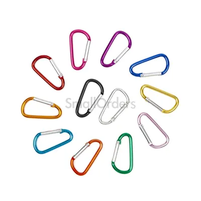 Wholesale 10pk D Rings carabiner hook Clips Spring Snap Hook for promotional keychains carabiners