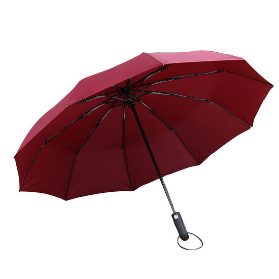 Wholesale parasol windproof fully automatic open umbrella 3 folding