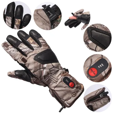 Winter Outdoor Hunting Fishing Heated Gloves Rechargeable Battery Electric Heated Gloves Outdoor Winter Warm Waterproof Glove