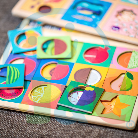Prextex Wooden Matching Puzzle For Kids- 33 Piece Wooden