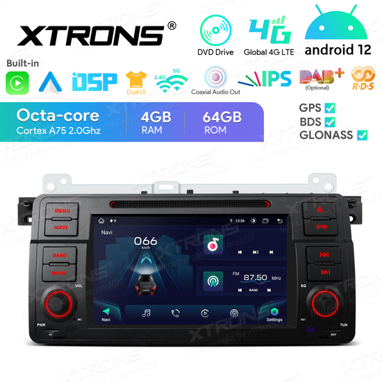 XTRONS 7 inch touch screen 1 din car android radio DVD player for BMW