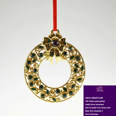 Yellow Gold Plated Metal Xmas Ornament