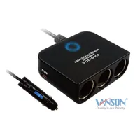 5-IN-1 Multi Socket Car Adaptor with USB-C & QC3.0 charging ports